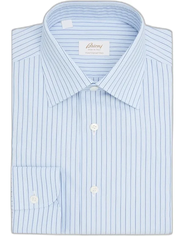 Ventiquattro Cotton Multi-stripe Dress Shirt