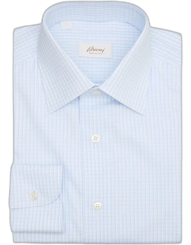 Cotton Plaid Point Collar Dress Shirt