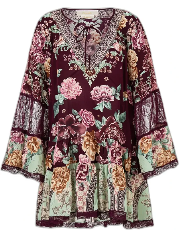 If These Tiles Could Talk A-line Gathered Panel Dress