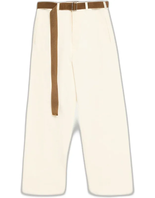 Belted Straight-leg Trousers