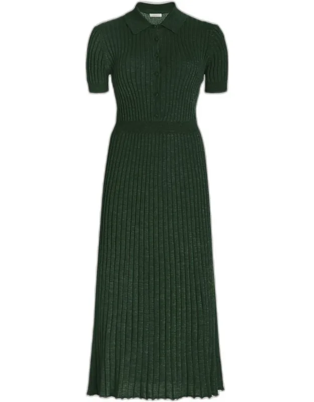 Rib Knit Cashmere-silk Midi Dress