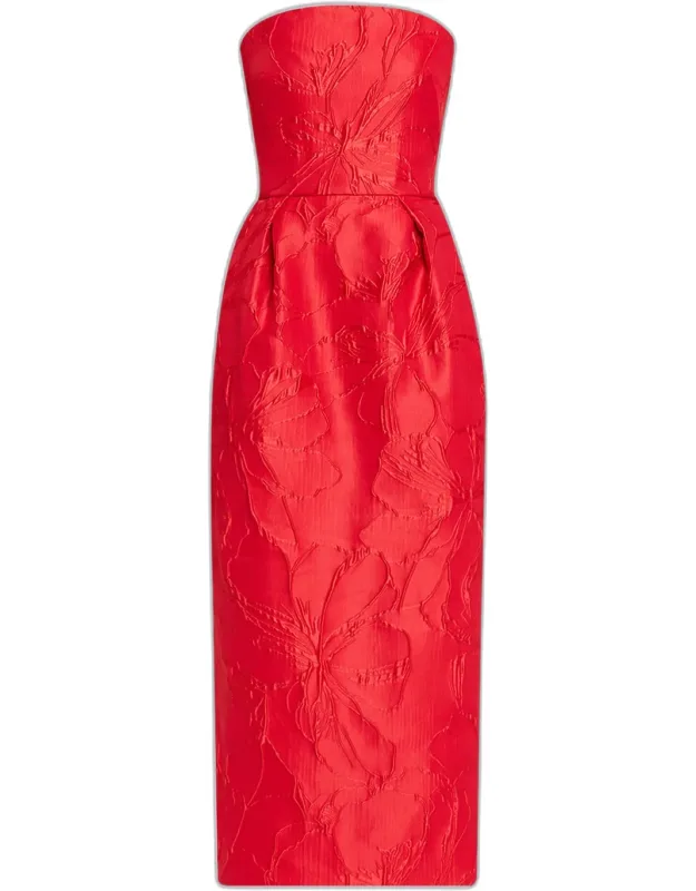 Rose Jacquard Midi Dress