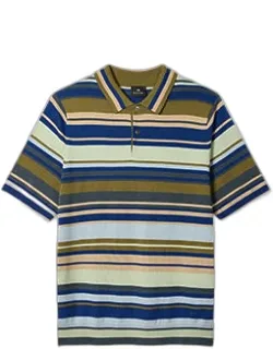 Multistripe Merino Wool Polo Shirt