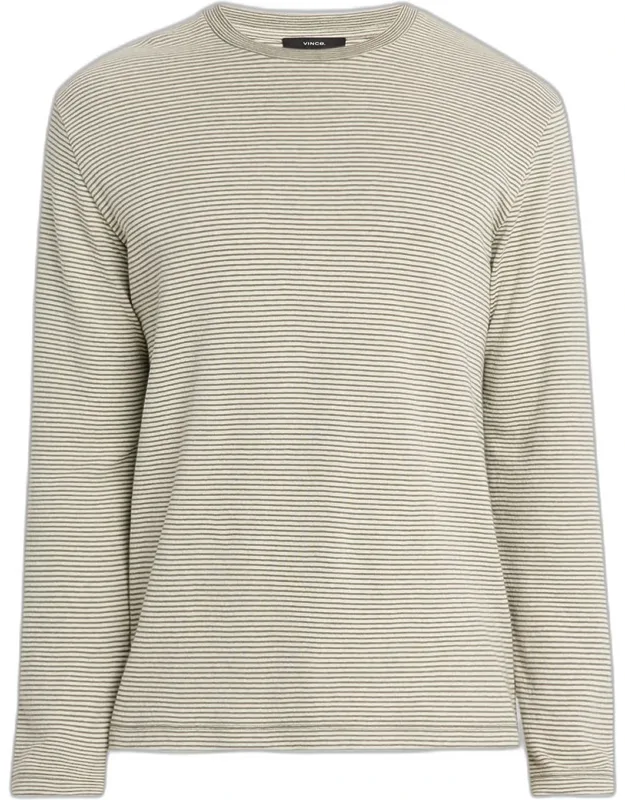 Striped Double-knit Pima Cotton Long-sleeve T-shirt