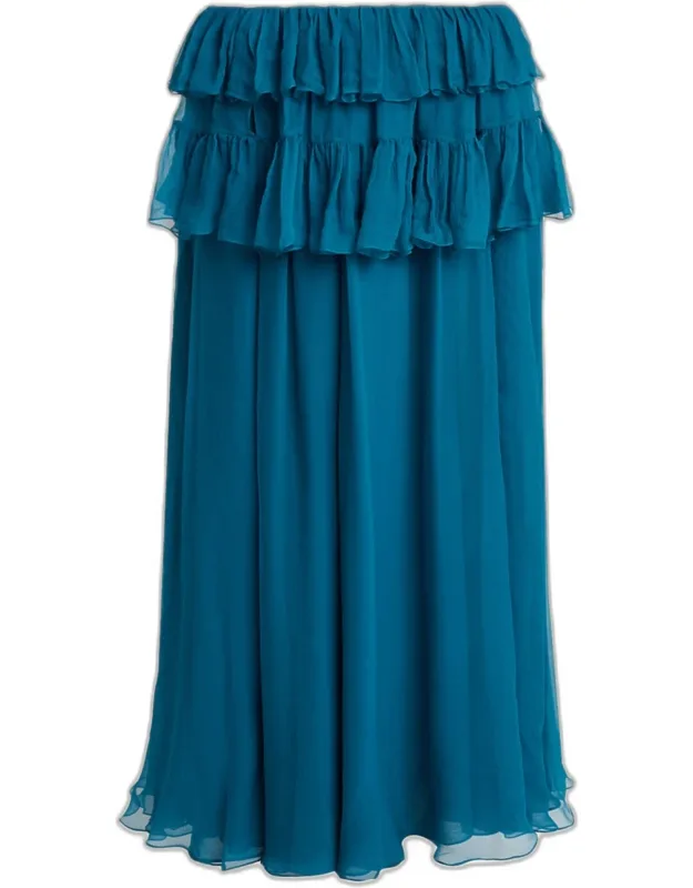 Tiered Ruffle Maxi Skirt