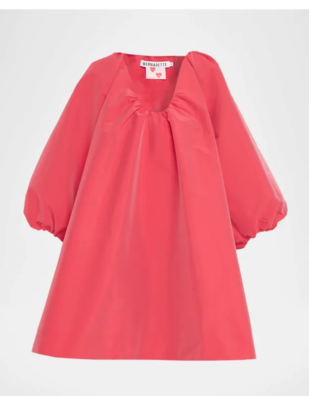 Gathered Taffeta Mini Dress