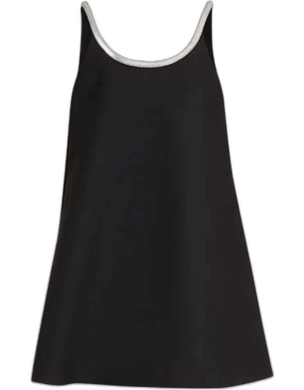 Crystal Appliqué A-line Mini Dress