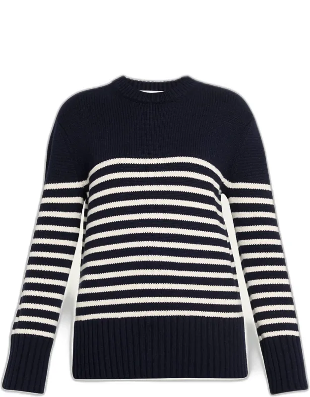 Striped Cashmere Crewneck Sweater