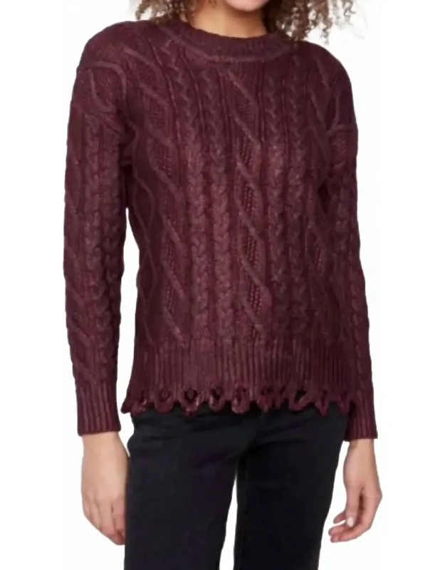 Metallic Cable Knit Sweater