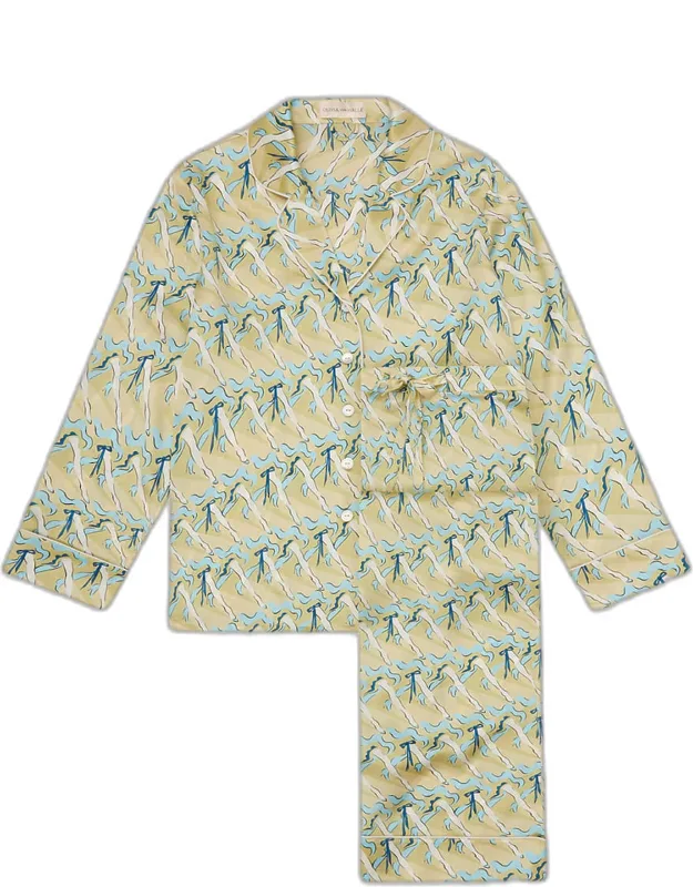 Printed Silk Satin Pajama Set