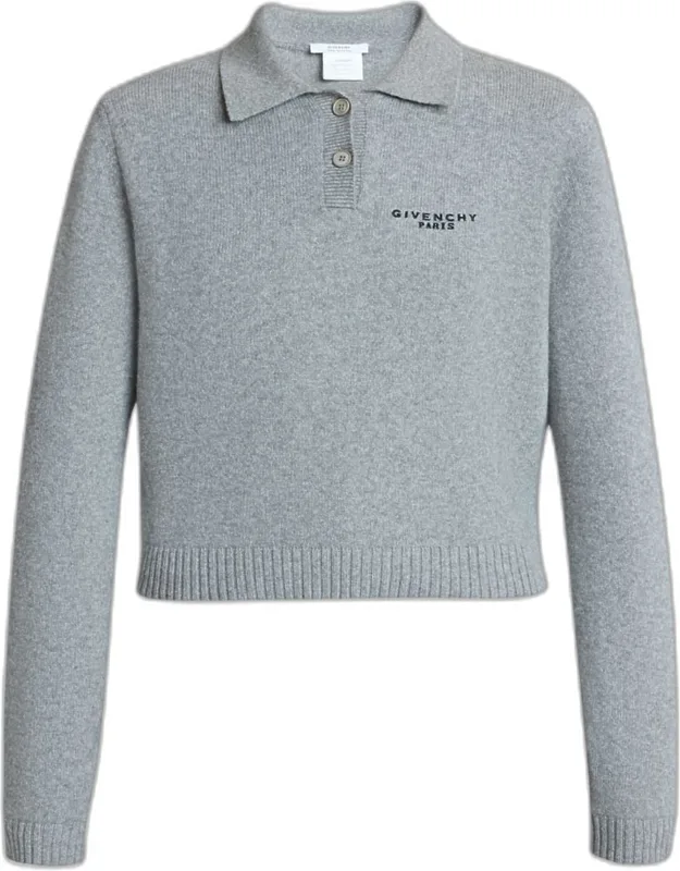 Embroidered Wool-cashmere Polo Sweater