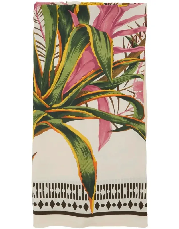 Multicolor Silk Scarf With All-over Print