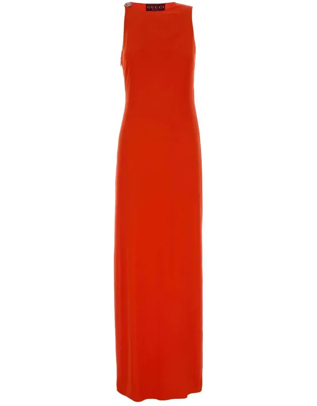 Fluo Orange Crepe Dress