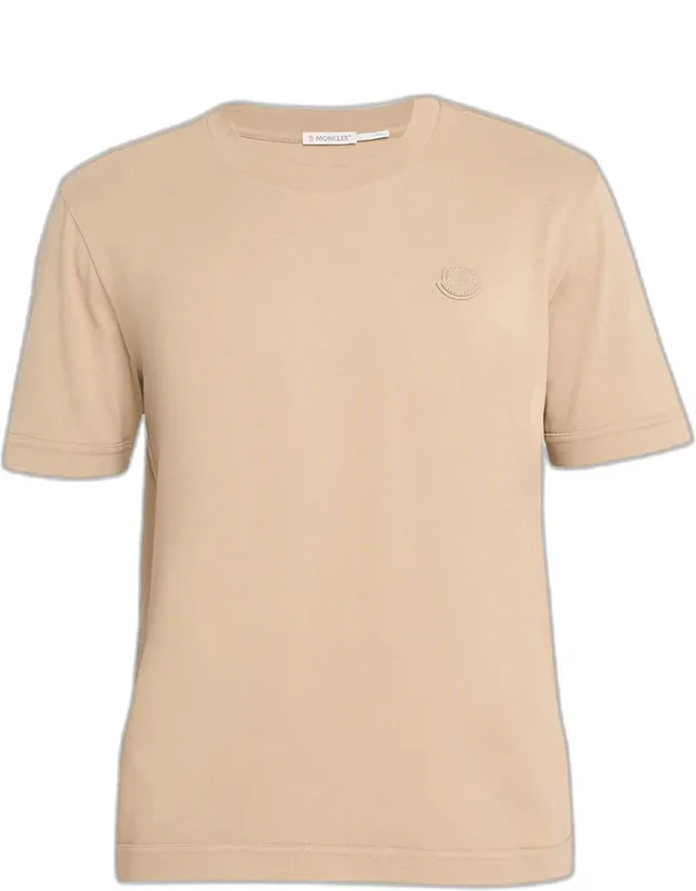 Leather Logo Crewneck T-shirt