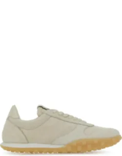 Sand Canvas And Suede Moon Sneakers