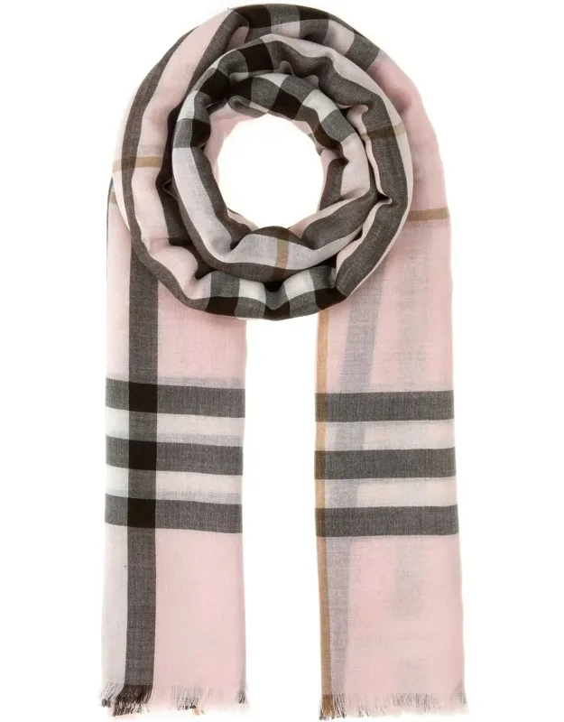 Embroidered Wool Blend Scarf