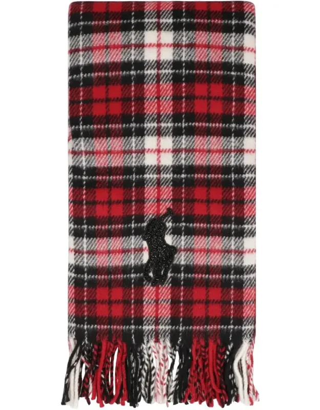 Big Pony Wool Scarf With Beads