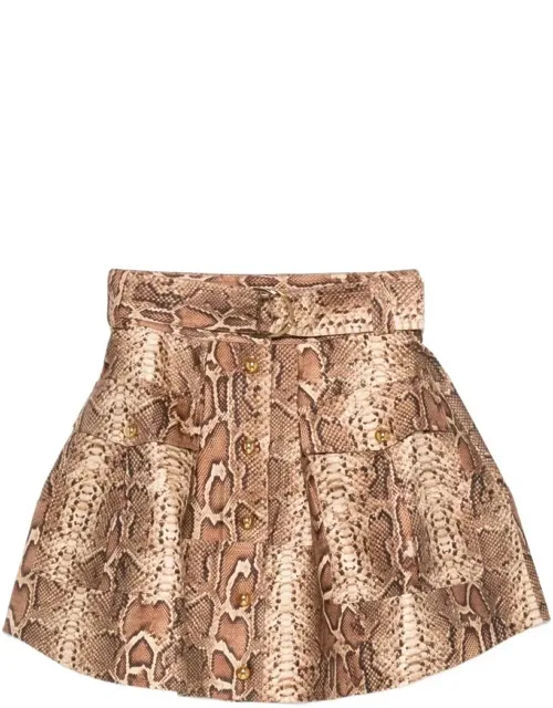 Printed Silk And Cotton Skirt