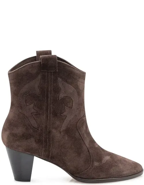 Western Ankle Boots In Suede