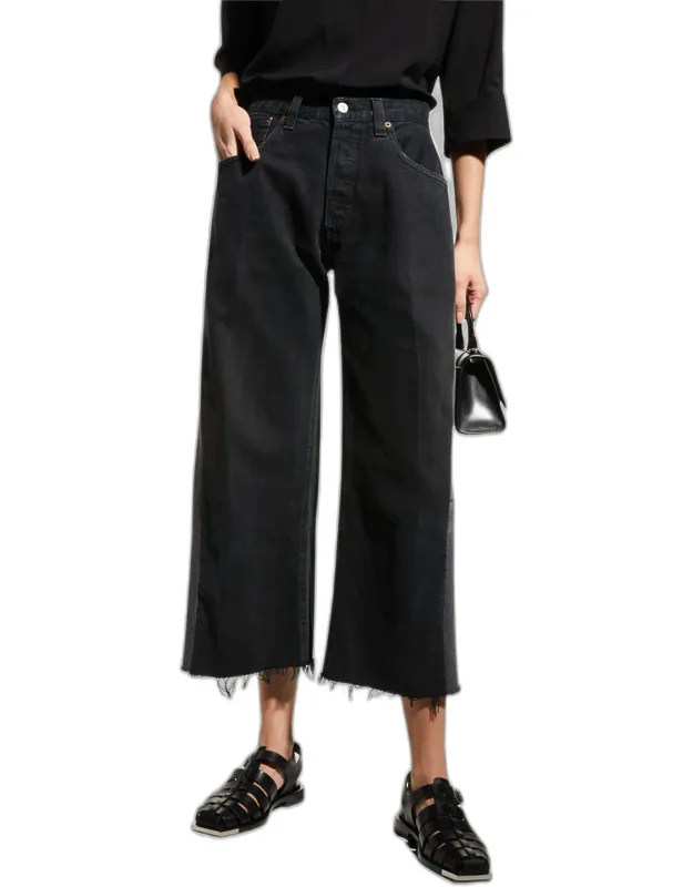 Reworked Cropped Wide-leg Jeans