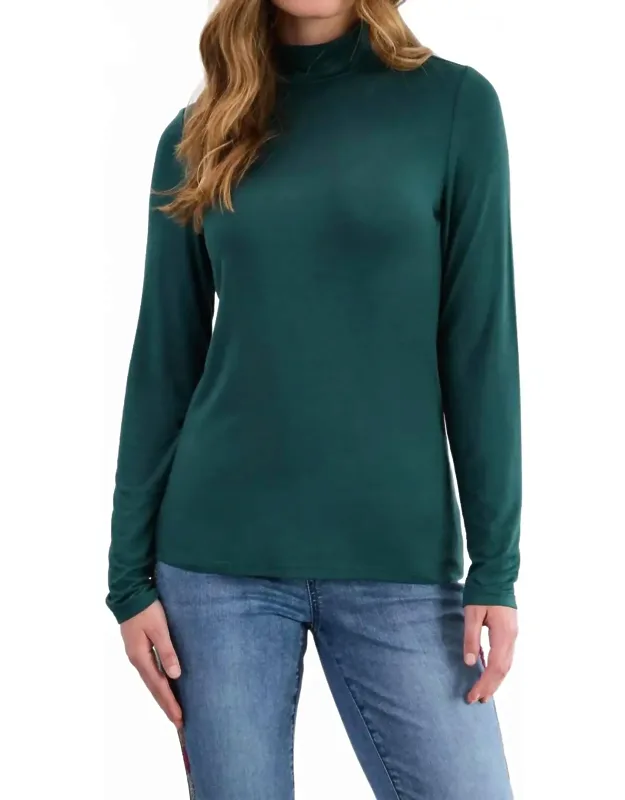 Long-sleeve Mock Neck Top