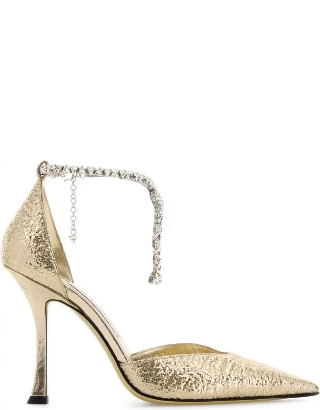Gold Fabric Pumps