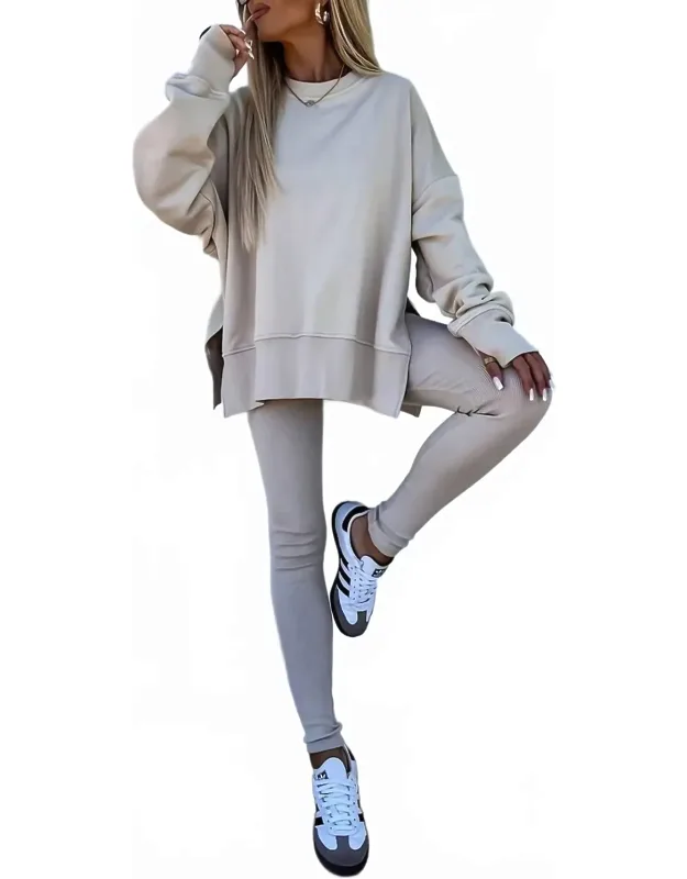 Sweatshirt And Skinny Pants Set