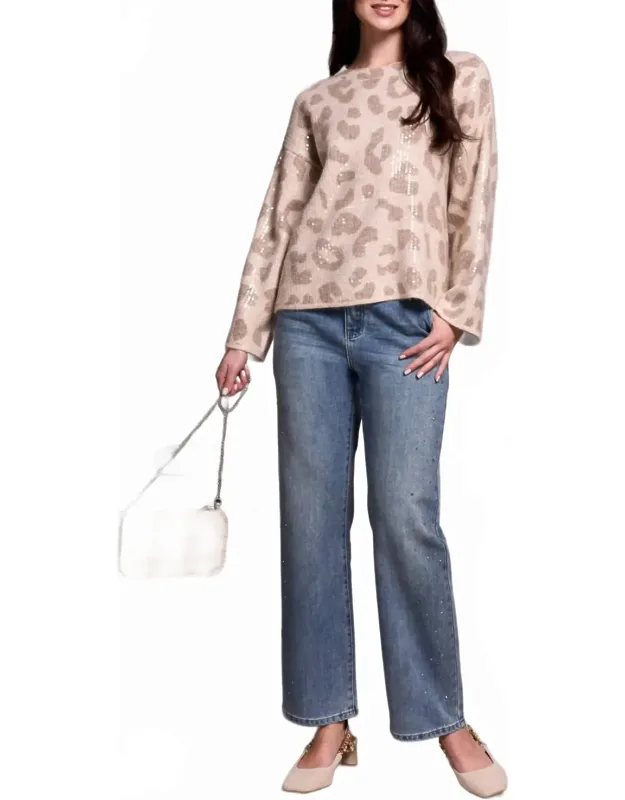 Crew Neck Sweater With Sequins