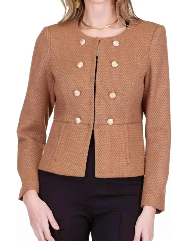 Cinched Waist Button Jacket