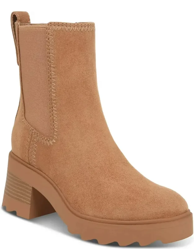 Zodiac Teresa Boots Latte Brown Lug Sole Round Toe Chelsea
