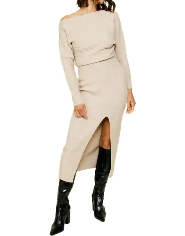 Off The Shoulder Sweater Midi Dress