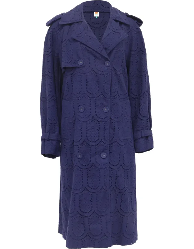 Eyelet Double-breasted Trench Coat