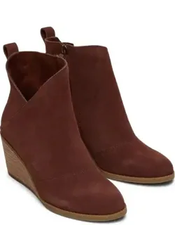 Sutton Bootie Side Zip Wedge Heel Boots