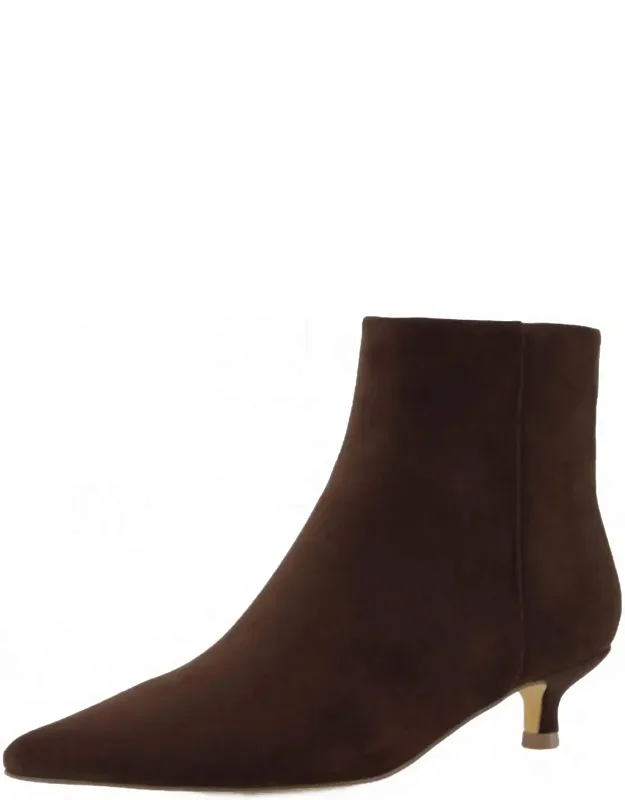 Barbie Kitten Heel Booties In Microsuede