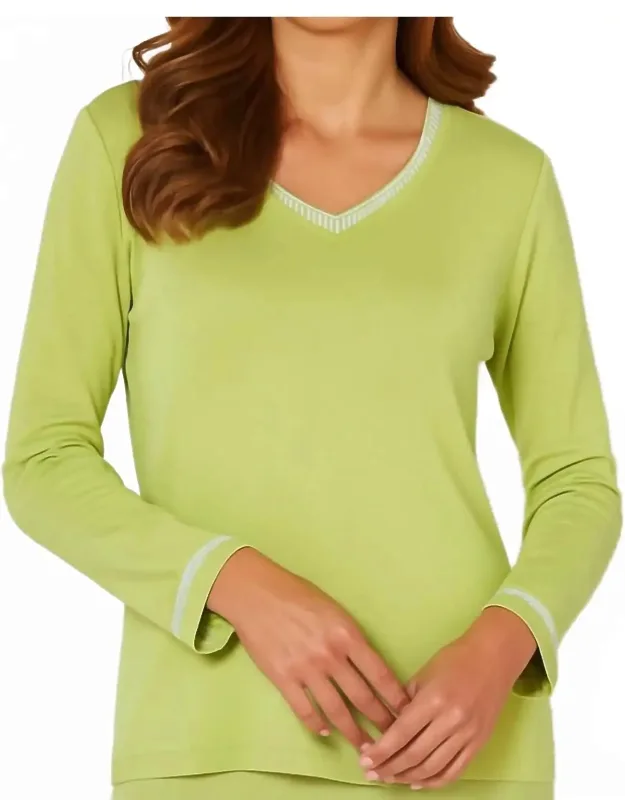 Stitched V Neck Top