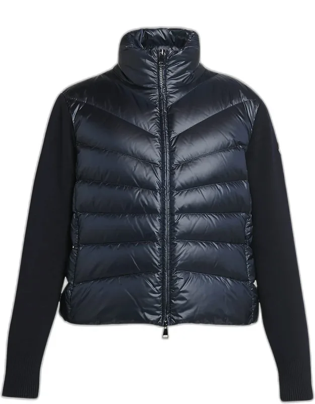 Lightweight Wool Puffer Cardigan