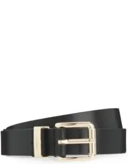 Italian-leather Belt With Gold-tone Buckle