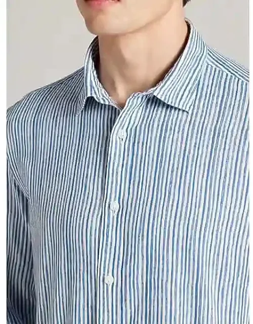 Modern Fit Stripe Button Up Shirt