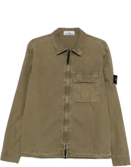 Chest-pocket Zip-up Shirt Jacket