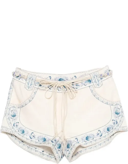 Drawstring Embroidered Shorts