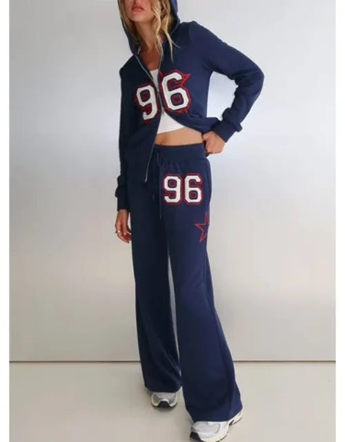 Distressed Patch Track Pants