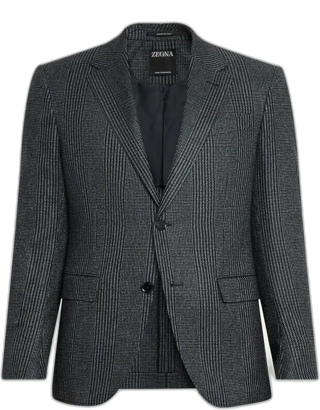 Oasi Cashmere Glen Plaid Two-button Sport Coat