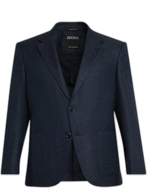 Oasi Cashmere Glen Plaid Two-button Sport Coat