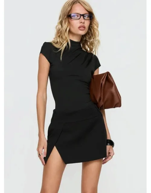 Off Kilter Split Mini Skirt