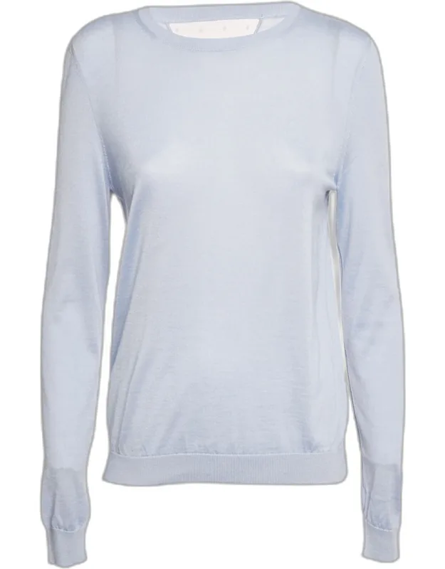 Tulle Trim Cashmere Knit Sweatshirt