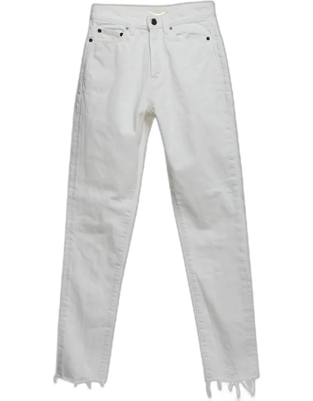 White Denim Straight Fit Jeans