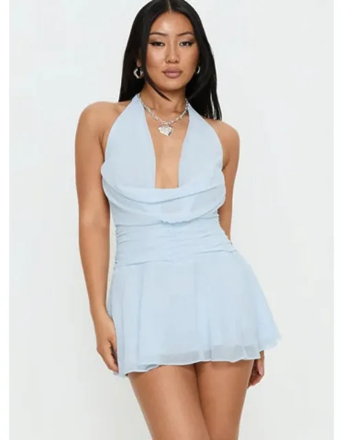 Aspena Plunge Halter Mini Dress