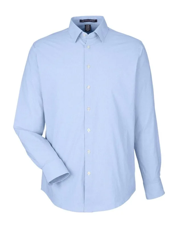 Crownlux Performance Microstripe Dress Shirt With Moisture-management And Stretch Fit