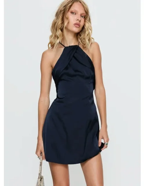 Halter Ruched Mini Dress