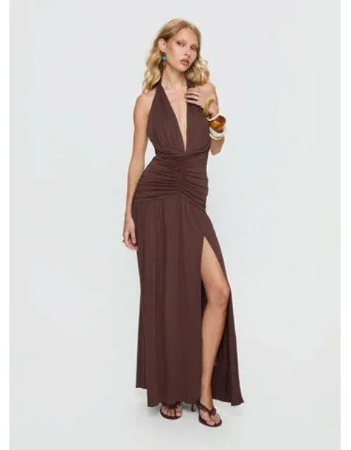 Diona Halter Ruched Maxi Dress